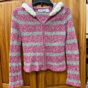 Y2K Energie Pink and Gray Knit Sweater